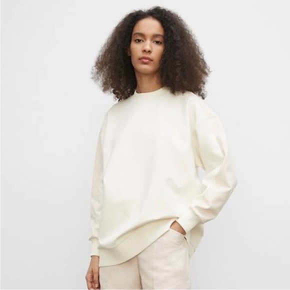Club Monaco Colorblock Sweatshirt Cream and Pink/Rose Size Medium NWT - Picture 1 of 7